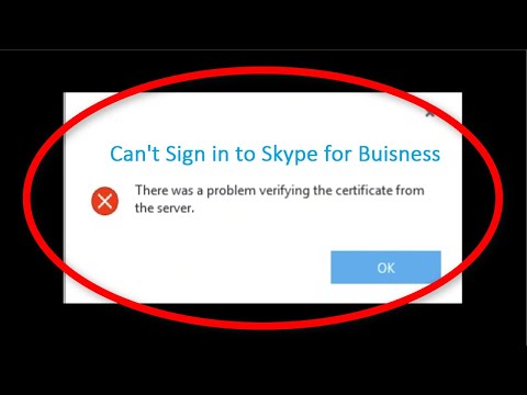 skype for business mac there was a problem verifying the certificate from the server
