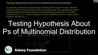 Testing Hypothesis About Ps of Multinomial Distribution