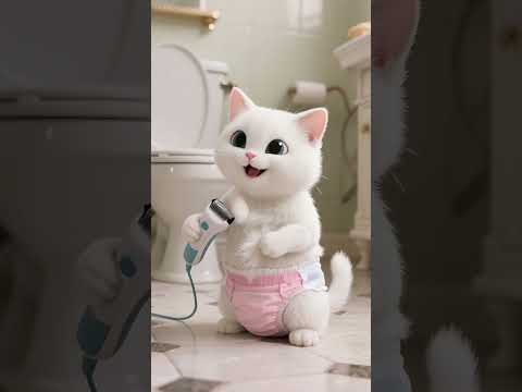 Black Cat Framed Little White Cat