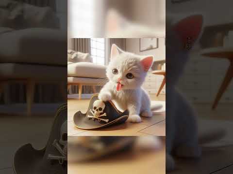 The Cat turns into a Pilot, Astronaut, Sailor, Pirate and Diver #funny #kucing #cat #cute