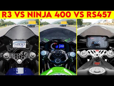 Yamaha R3 VS NINJA 400 VS RS 457 | 0 TO 200 | TOPSPEED BATTLE !!!