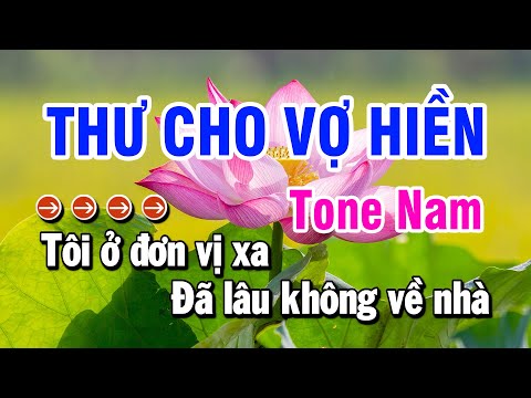 Karaoke Thư Cho Vợ Hiền | Nhạc Sống Tone Nam | Huỳnh Lê