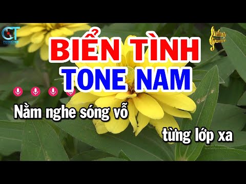 Karaoke Biển Tình Tone Nam ( F ) Nhạc Sống Beat Mới || Karaoke Tuấn Kiệt