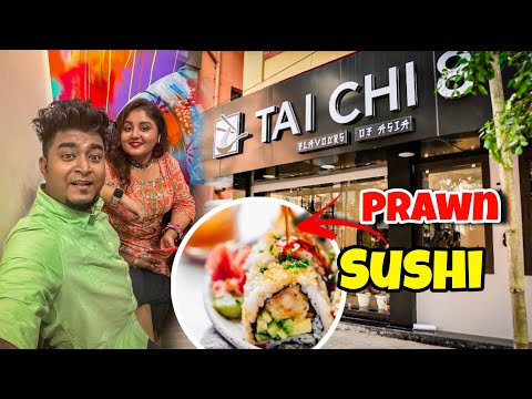 🍤 Prawn Tempura Sushi at Tai Chi 8 🍣 কেমন খেতে ?😅 Durga Pujo Vlog | Mix Rice Noodle | Bongry