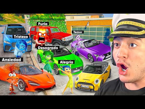 Robando Coches MILLONARIOS de INTENSAMENTE en GTA 5 !!🧠🚘