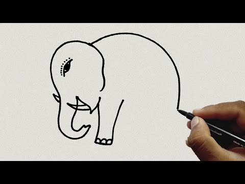 How To Draw Elephant From F Letter l Drawing Pictures l Elephant Drawing Easy Ideas l Elephant Art