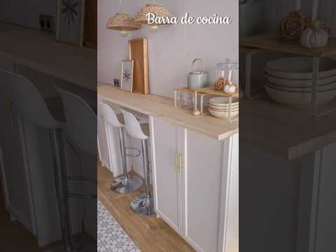 Barra cocina con estantería BILLY de #ikea #hack #diy