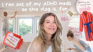 painting my living room pink because I can 🩷 [ a very ADHD vlog ] old navy + ikea haul, books etc.