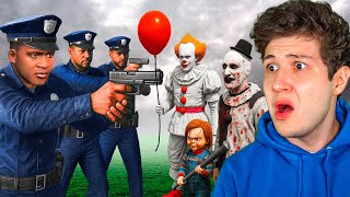 POLICÍAS vs VILLANOS de TERROR en GTA 5! 👮👻 (Mods)