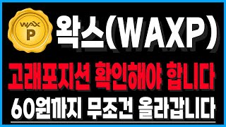 [왁스] 고래 포지션 확인해야합니다 60원까지 무조건 올라갑니다
