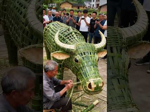 I'll give you the materials. Can you weave a cow like this? #Intangible Heritage Basic Style Not Mat