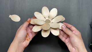 DIY LOTUS DIYA STANDS WITH SPOONS || LOTUS STANDS FOR DIWALI DECORATION || SPOON CRAFT
