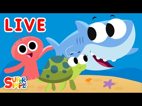 🔴 Finny The Shark Livestream | Kids Songs | Super Simple Songs