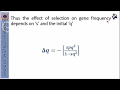 Gene Frequency and Selection Concepts