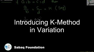 Introduction to K-Method.