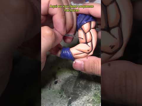 Customizei o GOKU com massinha e tinta 😮‍ Pintura Incrível de Dragon Ball Z