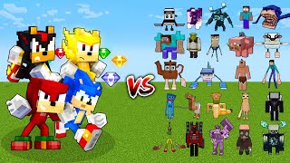 Which Sonic is Immortal vs All Minecraft Bosses? - Minecraft Battle