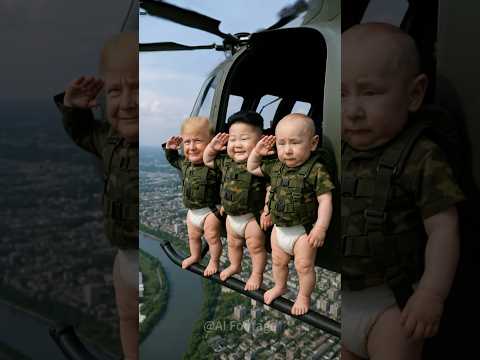 Jump Together at 10,000ft? Would You Dare?#trump #kim #putin #funny #baby #cute #shorts