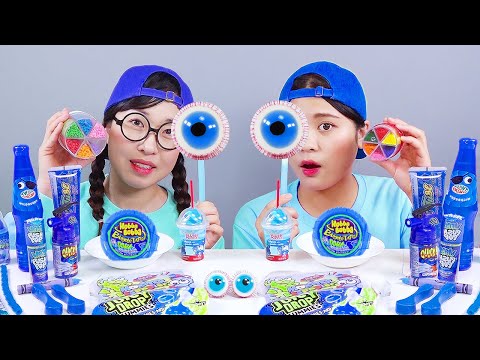 ASMR MUKBANG BLUE FOOD DESSERT 파란색 음식 먹방 DONA 도나