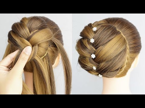 Easy And Beautiful Braided Bun Hairstyle With Donut | New Updo Hairstyle For Wedding & Party