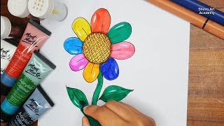 Flower Drawing || How To Draw A Flower Step By Step  Flower Drawing Easy || #drawing