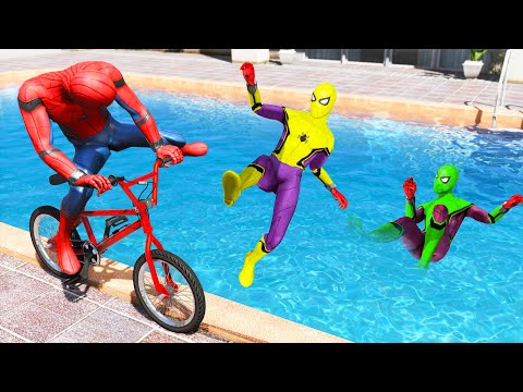 GTA 5 Rainbow Spider-Man Ragdolls Compilation 2 (Funny Video)