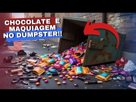 MUITOS Chocolates e Maquiagem no Dumpster dos Estados Unidos!! 😱