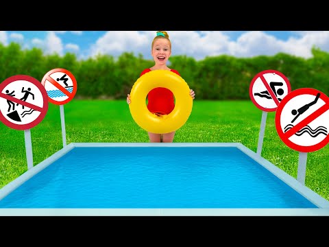 Nastya und Sicherheitsregeln im Pool und lustige Bildungsepisoden für Kinder