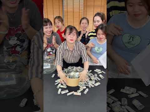 Challenge to collect money with different tools#funny #office #challenge