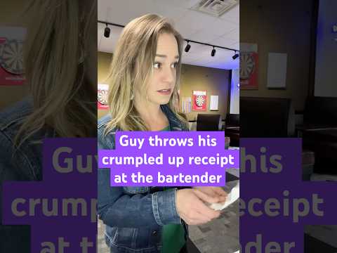Guy throws his crumpled up receipt at the bartender and thinks he tips well #bartenderstories