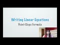 Writing Linear Equations with the Point-Slope Formula