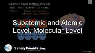 Subatomic and Atomic Level, Molecular Level