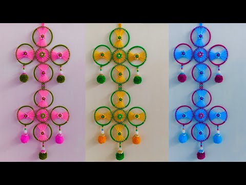 Super Easy Woollen Wall Hanging with Old Bangles | Wall Hanging Craft Ideas