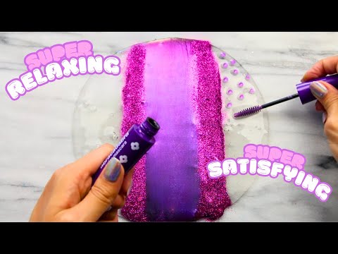 How To Make Crystal Clear Slime & ASMR Coloring with Makeup!