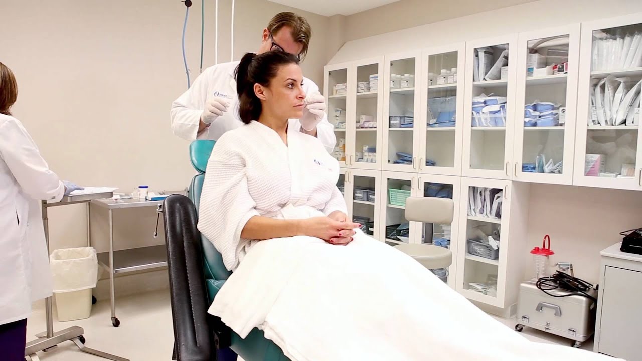 Patient receiving treatment in a medical office.
