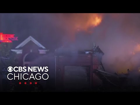 YouTube video thumbnail: Firefighters Battle House Fire in North Aurora, Illinois