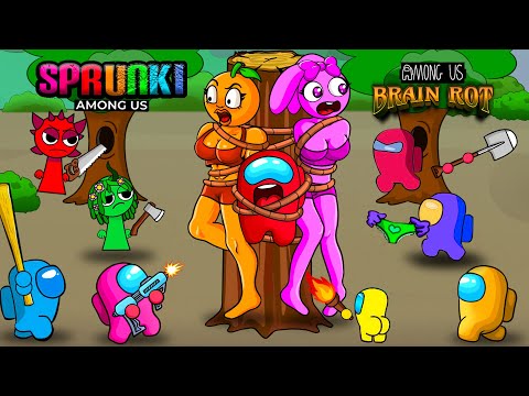Among Us tied up Among Red x Sprunki PINKI x UDIN DIN DIN DIN DUN | ANIMATION