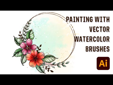 How to Paint with Vector Watercolor Brushes -  Painting a Flower Wreath in Adobe Illustrator