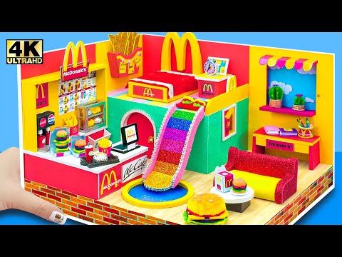 DIY Fast Food Miniature Mansion – Turn Cardboard into a Mini McDonald’s World 🍔 DIY Miniature House