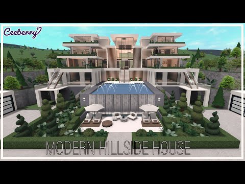 Bloxburg || Modern Hillside House || Speed Build