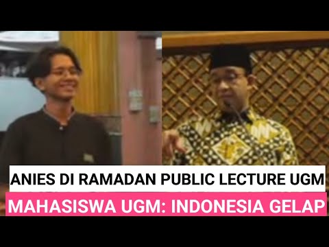 MAHASISWA UGM GAMBARKAN SITUASI GELAP INDONESIA DI HADAPAN ANIES DENGAN BAJU HITAM