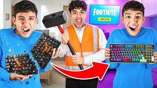 Destroying Little Brothers Keyboard, Then Surprising Him With NEW ONE!