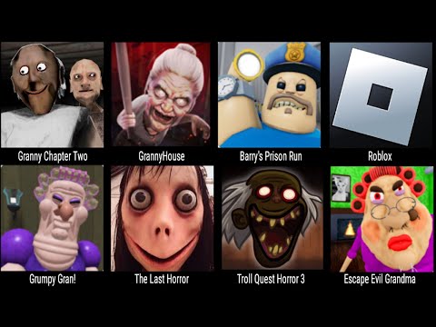 Granny Chapter Two, GrannyHouse, Barry's Prison Run, Roblox, Grumpy Gran, Escape Evil Grandma