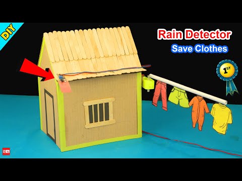 How to make automatic rain detector and cloth collector | Rain Detector Project | Science Project