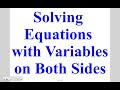 Solving Equations with Variables on Both Sides