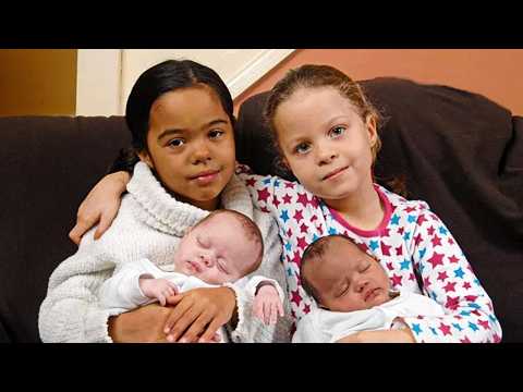 Mom gives birth to black and white twins, then 7 years later she gets an even bigger surprise