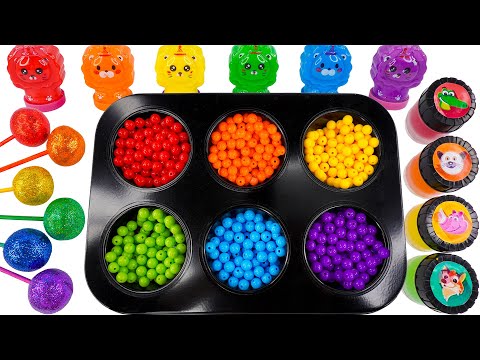 Satisfying Video | How To Make Rainbow Color Tray With Mixing Beads Cutting ASMR | Yo Yo Candy