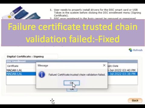Certificate Validation Failure Error 08 21