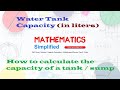 Calculating Tank Volumes and Dimensions