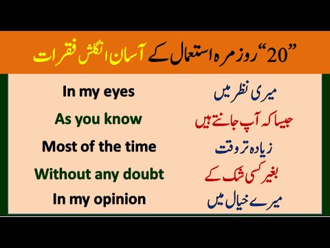 20 Short English Sentences for Beginners with Urdu Translation | English with Saba